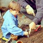 Young boy in the garden